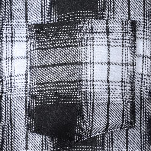 Image of Kids Toddler Boys 2 Piece Outfit Plaid Color Front Button Down Hoodie Sweatshirt and Jogger Sweatpants Sets