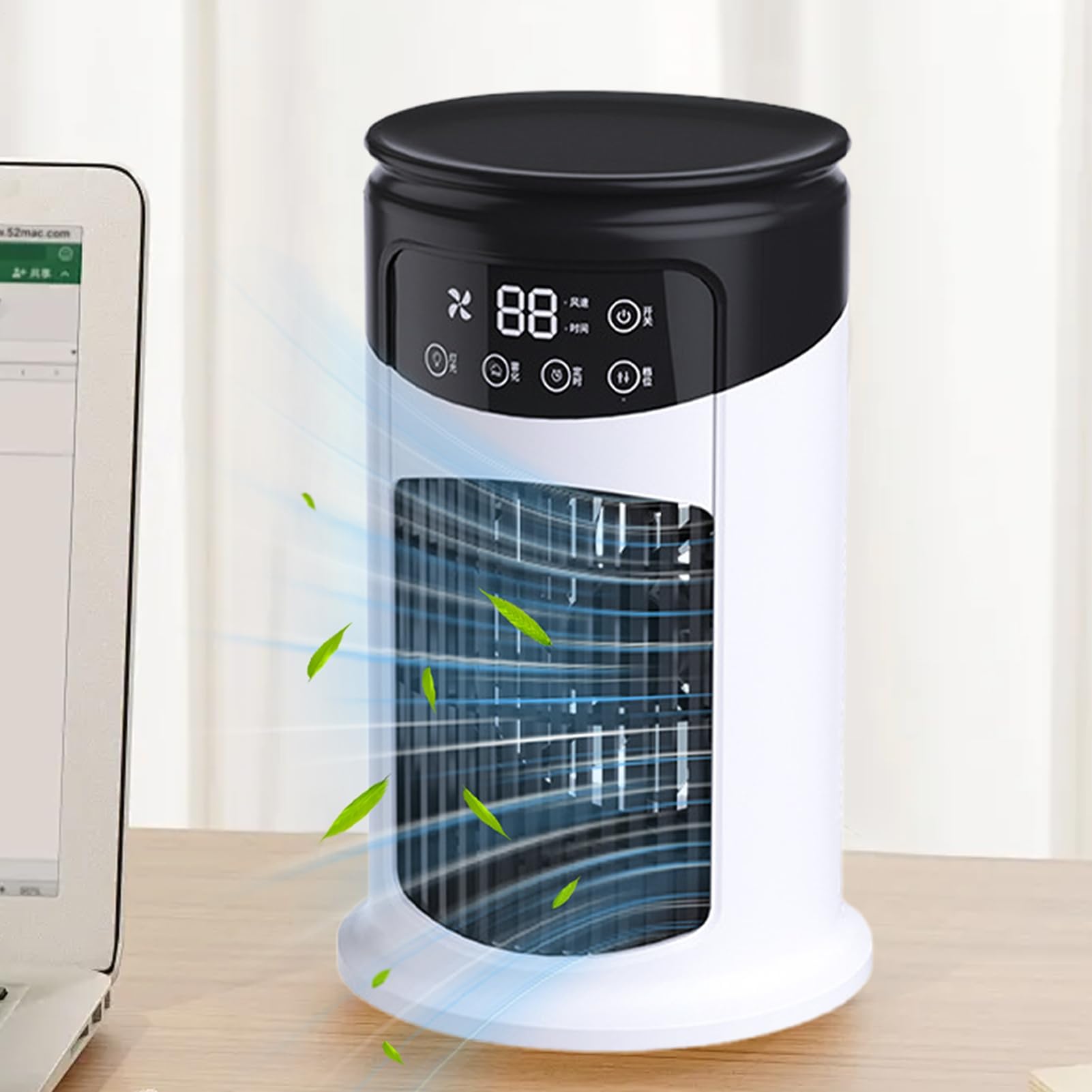 Ventilatore portatile per condizionatore d'aria – umidificatore multifunzionale con nebbia di raffreddamento per casa, ufficio, cucina, scrivania, soggiorno, garage, escursionismo