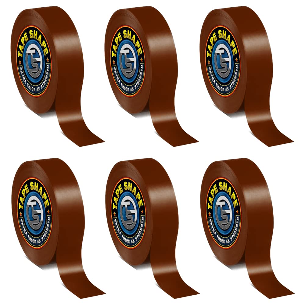 VL 6 PCS Electrical Tape 19mm*20m Waterproof Electric Tape Strong Self-Adhesive PVC Insulation Tape for Masking Repairing and Protecting Electrical Wires and DIY Projects (20 metre, BROWN)