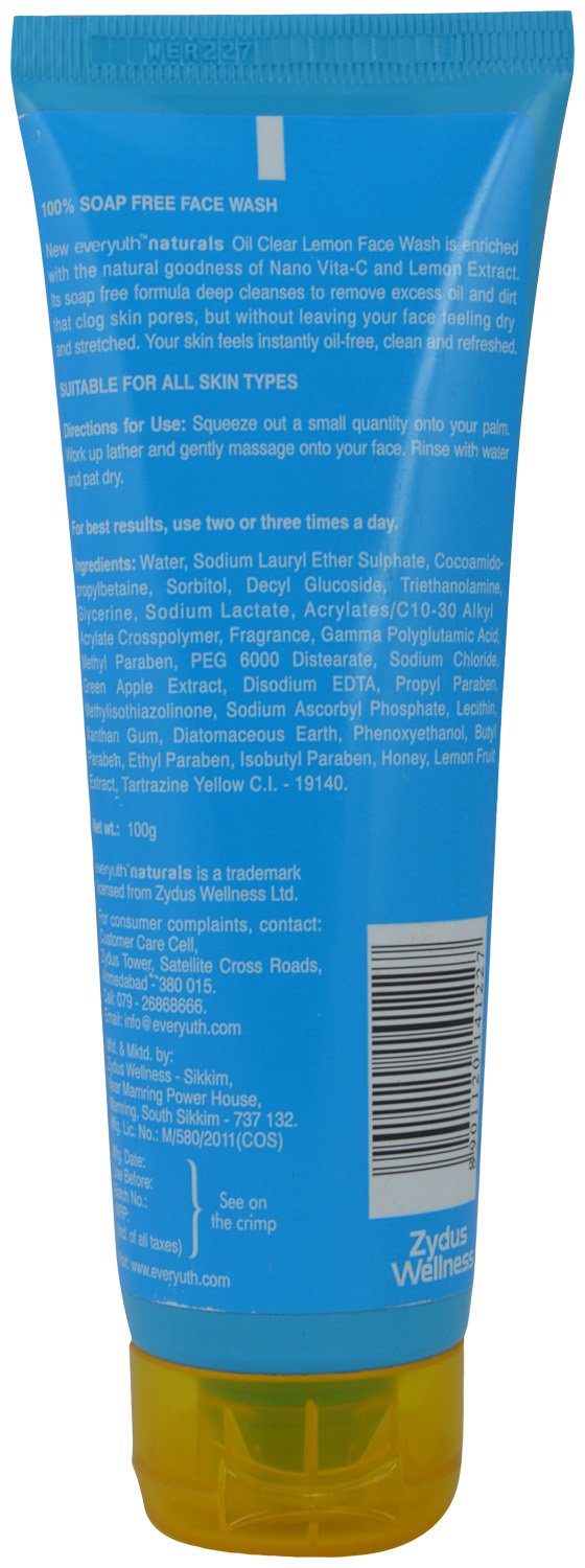 Everyuth Face Wash Citron - Pack De 3 X 100 Ml - Soin Visage Purifiant
