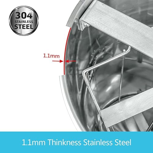 Miniatura 5 de BACHIN Extractor de miel (actualizaciones) - 2 equipos de extracción de miel manual de acero inoxidable de dos marcos, apicultura giratoria de abeja