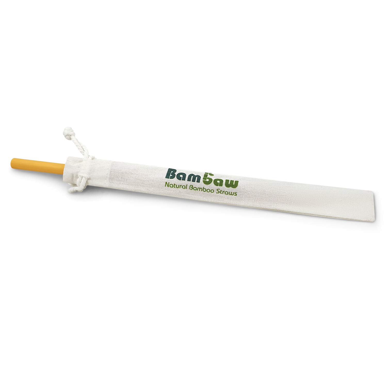 Bambaw - 12 pajitas de bambú ecológicas, biodegradables y reutilizables, fabricadas a mano en Bali, incluye un cepillo de limpieza y una bolsa de almacenaje, 13&22cm