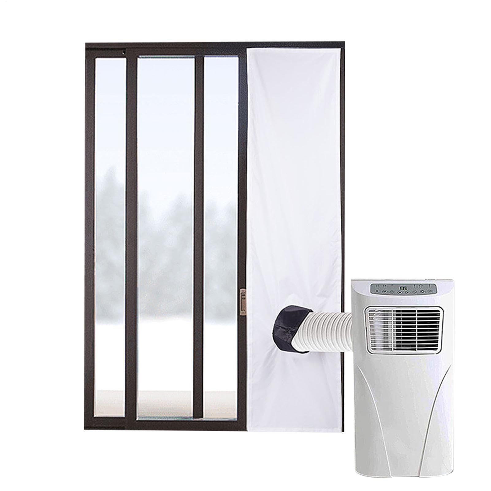 Kit de ventilación de ventana ďe CA – Sello đe ventilación d́e ventana d̄e PVC dé poliéster para ventanas inclinables abatibles medianas y grandes | Paño sellador ďé aire acondicionado a prueba đé vie