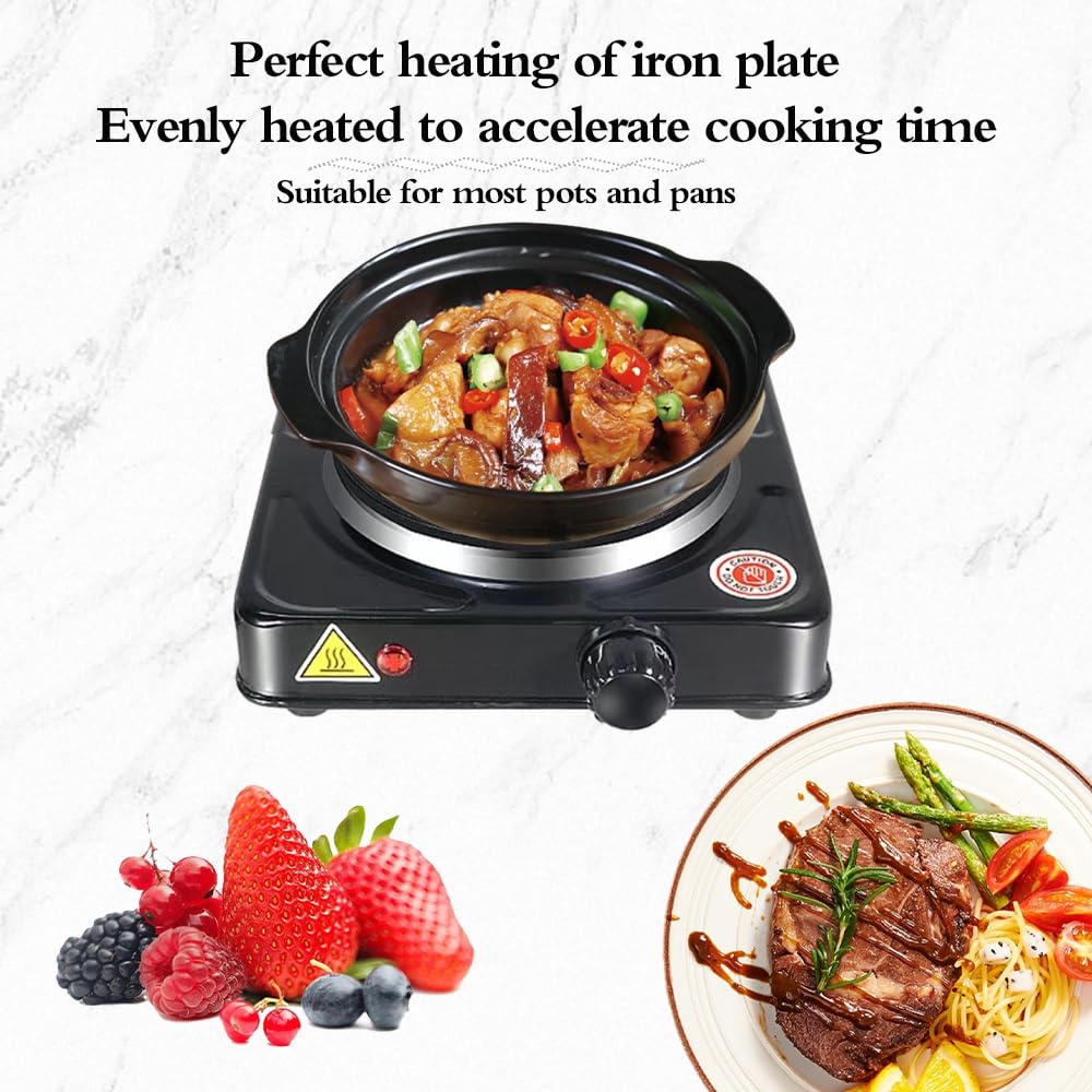 1000W Single Hot Plate Table Top Cooking – Cast Iron Heating Plate