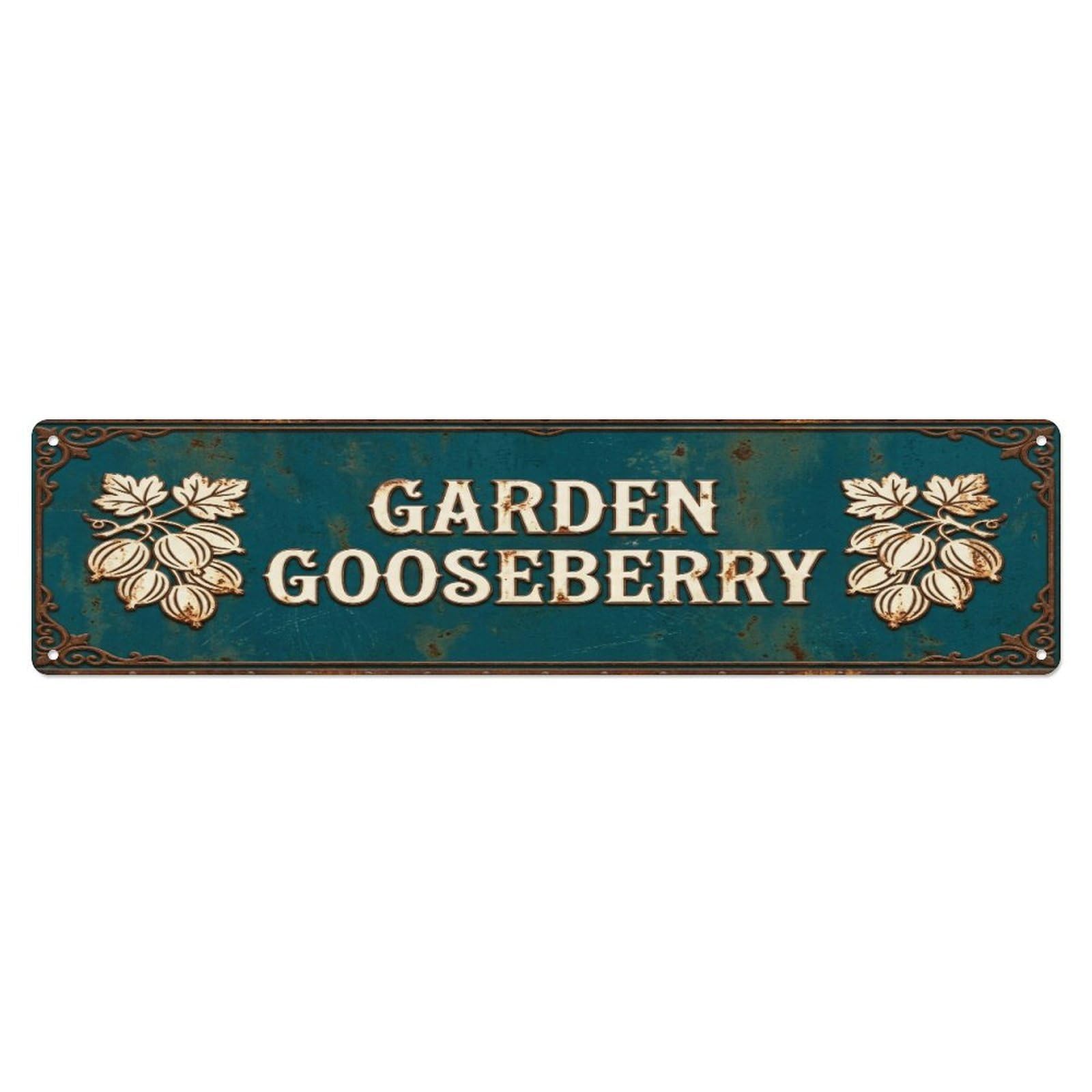 Metal Tin Sign GARDEN GOOSEBERRY Vintage Berry Rustic Farmhouse