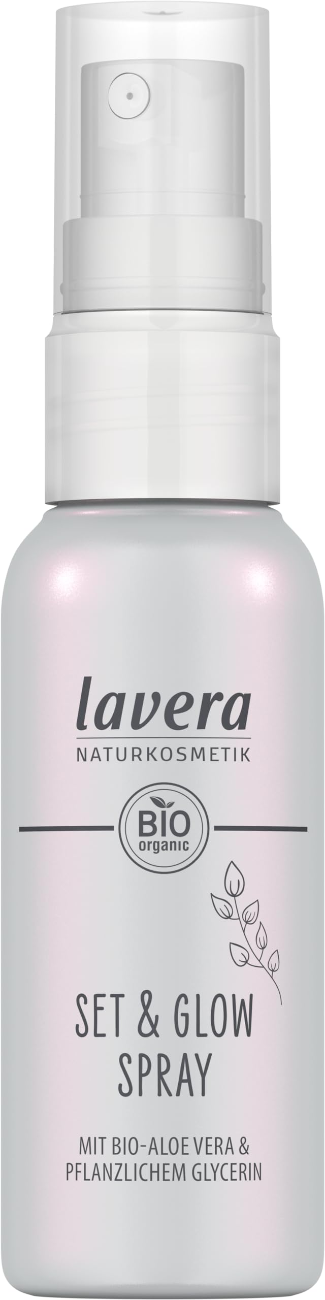 lavera Set & Glow Spray - Fixiert das Make-up - natürliches Finish - feuchtigkeitsspendend - vegan - Naturkosmetik - 50 ml