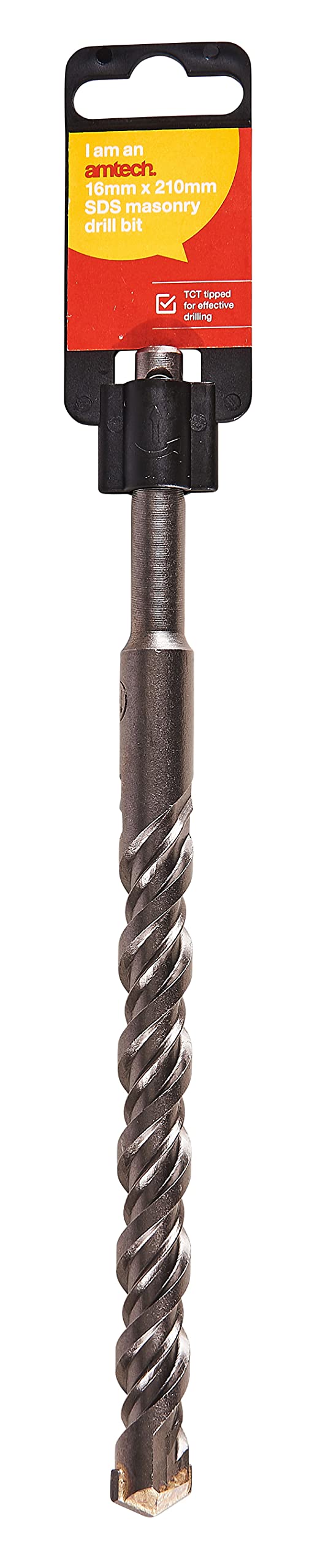 Amtech - SDS masonry drill bit, heavy-duty tungsten carbide tip, SDS+ fit, efficient drilling in brick/concrete/masonry, 16mm x 210mm - Image 2