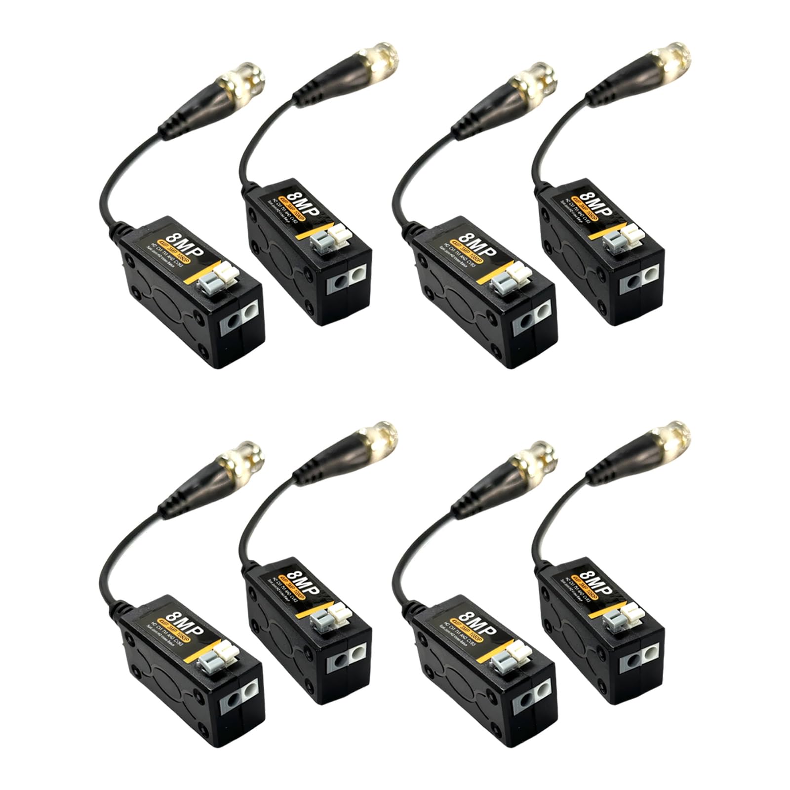 Jazuaiao Four Pairs Reliabled 8Mp Video Balun Transmitter Converter For Cvbs Format With Up To 400M Transmission Ranges Cvbs Balun Disseminator