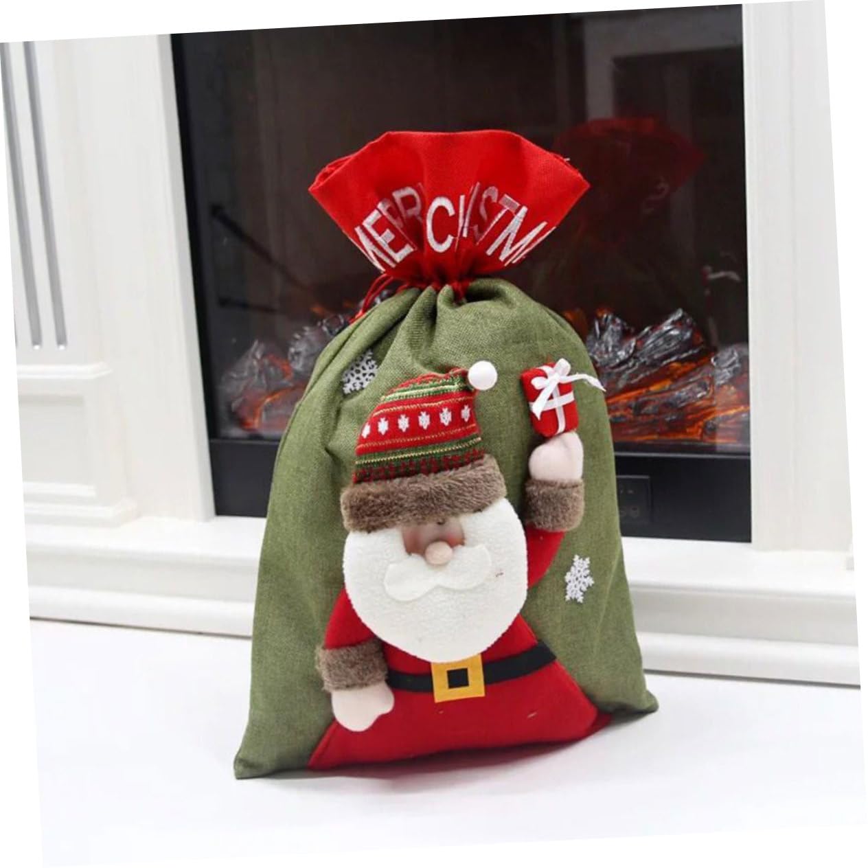 Mobestech 2 Bolsas De De Navidad Bolsa De Dulces Para Muñecas 3d Bolsa De Almacenamiento De Papá Noel Bolsa De Almacenamiento De Dulces Para Fiestas De Navidad