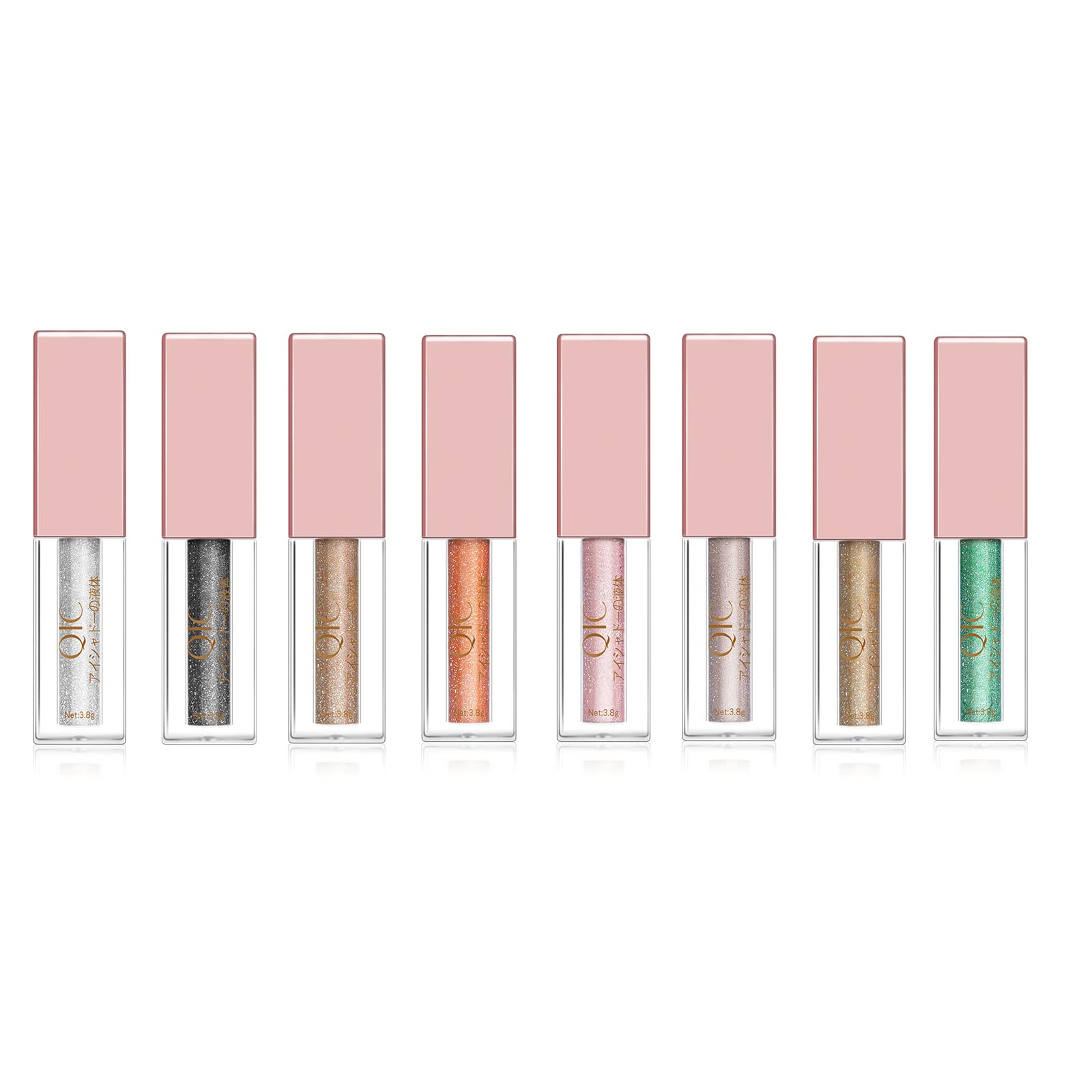 Zienstar-8 Colors Liquid Eyeshadow Set,Metallic Glitter Waterproof Sparkling Eye Shadow