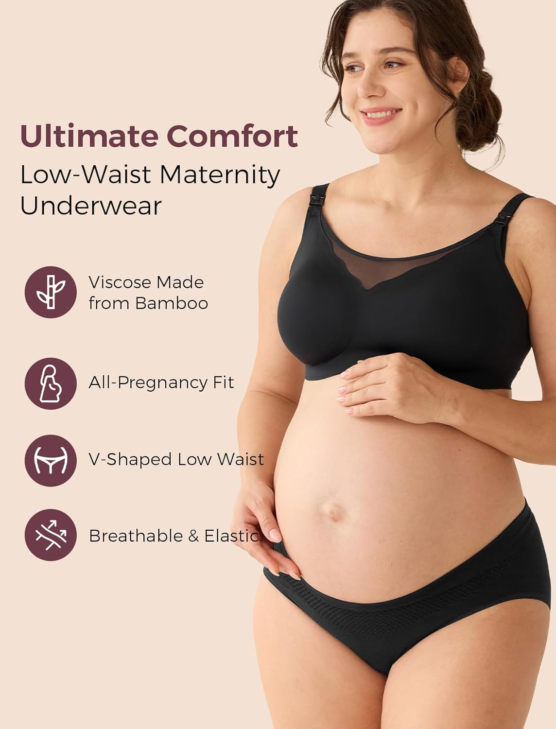 Momcozy Maternity Underwear Seamless, Pregnancy Postpartum Panties Under Bump Maternity Underwear Cotton - Image 2