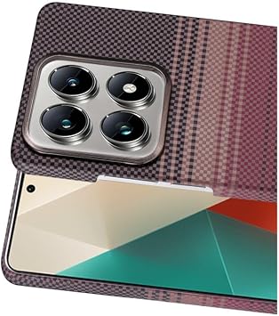 UnDePlus Xiaomi Mi 14T Pro ile uyumlu Kılıf Kevlar Desenli Karbon M-Safe Magnetik Şarj VEGA-Msafe