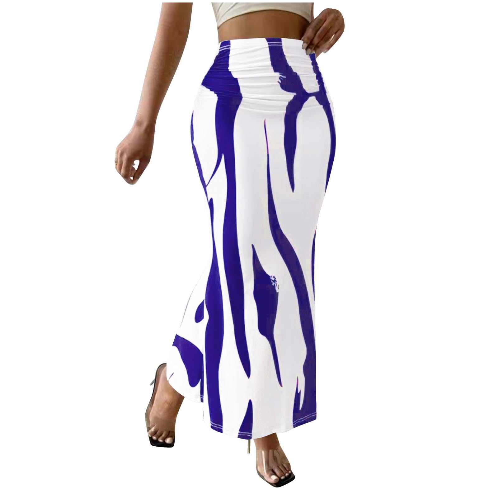 Womens 2025 Fashion High Waist Graphic Print A Line Skirt Elegant Fishtail Pencil Long Skirts Fall Trendy Ladies