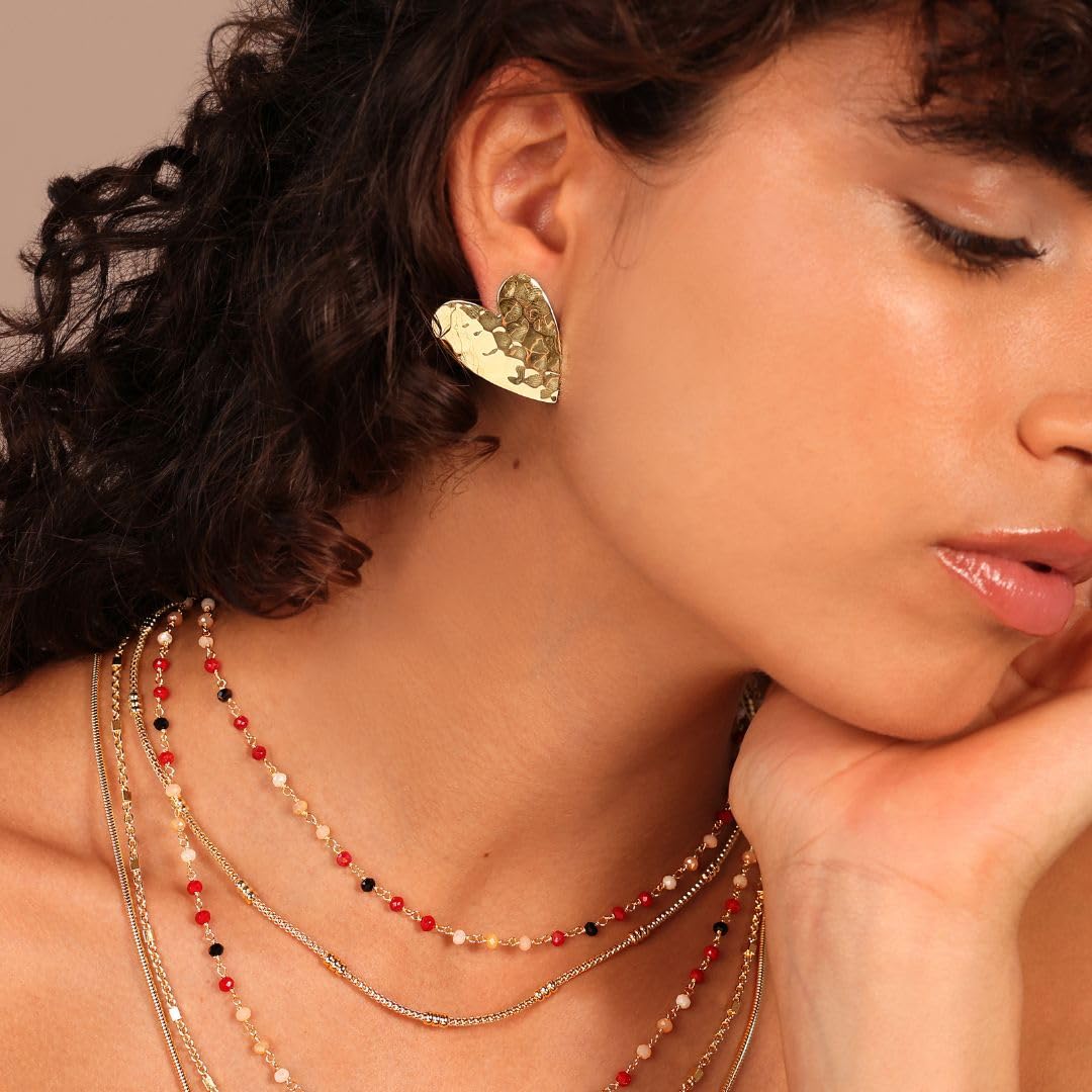 ETRUSCA GIOIELLI Orecchini Donna placcati Oro 18k – Orecchini Cuore Anallergici – Gioielli Made in Italy – Idea Regalo Compleanni, Anniversari, Festa Donna, Festa Mamma
