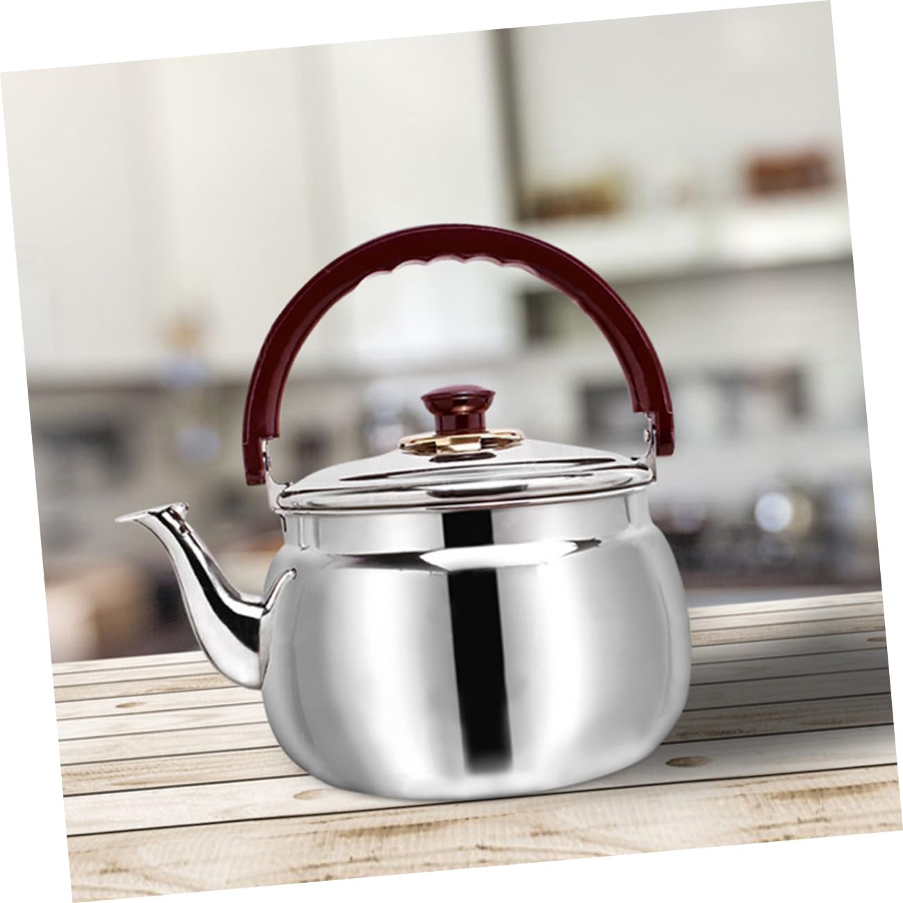 Hervidor de Agua y Plateado Silbato de Acero Inoxidable Capacidad Grande de 4l Resistente para Cocina y Estufa