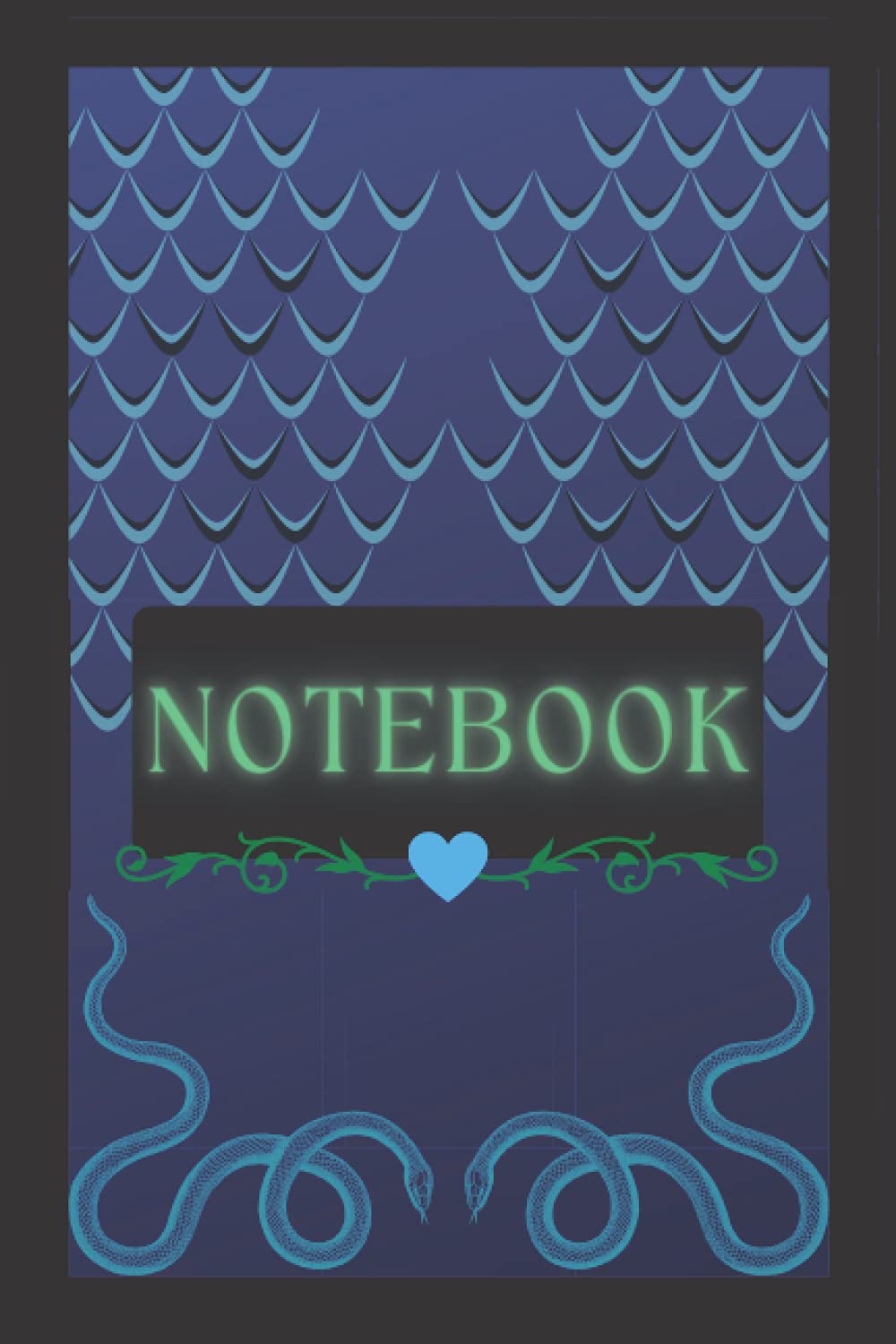 Snake Sketchbook and Notebook - Drawing and Writing Journal/Notebook, Blue Teal & Green - Snake and Vines Drawing Journal/Notebook - 6x9 Inch, 120 Page [20 Sketch Pages]