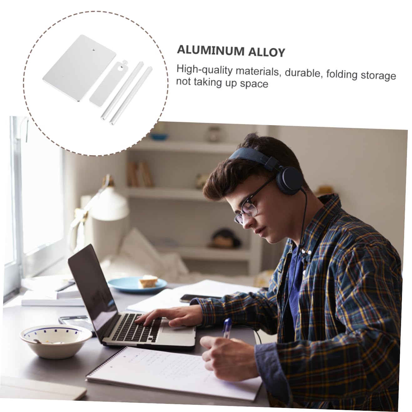 Hemobllo Supporto per Cuffie da Scrivania Organizza Auricolari di Tutte le Misure in Lega di Alluminio e Silicone per Uffici e Hotel