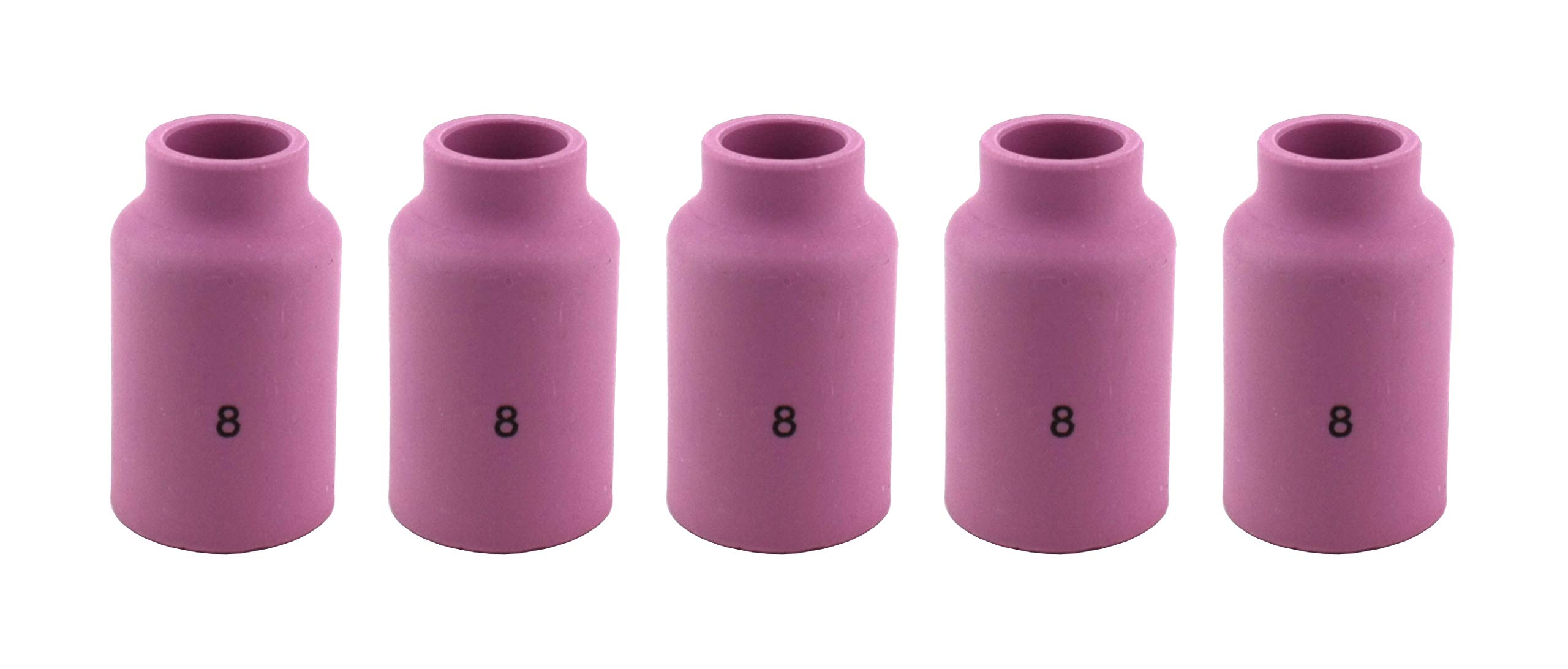 SÜA - Alumina Nozzle Cups for TIG Welding Torches Series 17/18/26 with Gas Lens Set-Up - Model: 54N14 - #8 (1/2'') - (5 PACK)