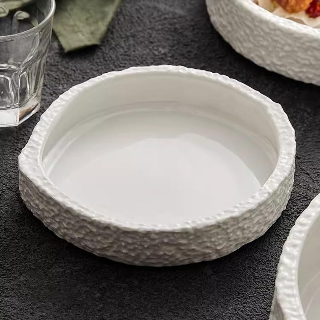 Talerz obiadowy Talerze kuchenne Naczynia Kreatywny Nieregularny Ceramiczny talerz obiadowy Domowy głęboki talerz Talerz na zupę (6 cali Jeden rozmiar)