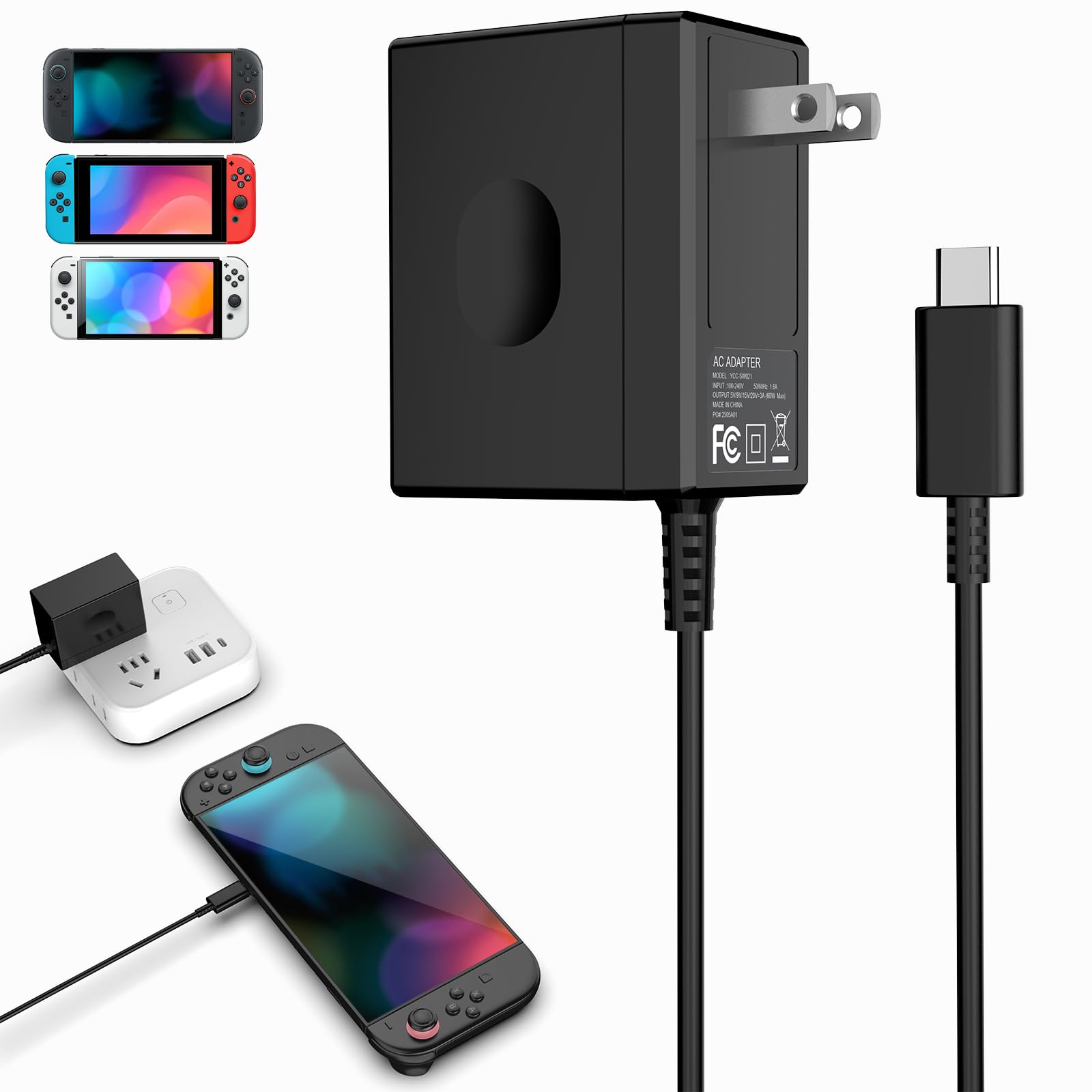 Amazon.com: YCCTEAM 60W Charger for Nintendo Switch 2 Charger