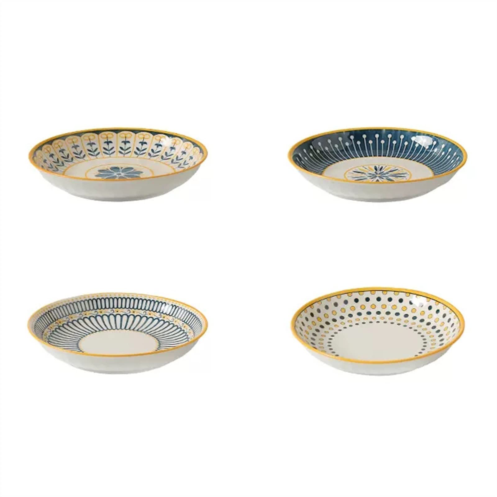 Pastaschalen Speiseteller Keramikteller, Haushaltsscheibe, Küche, Speiseteller, rundes Besteck, Vintage-Dessertteller, einfacher flacher Teller, Einzelpackung, Viererpackung Essteller(E)