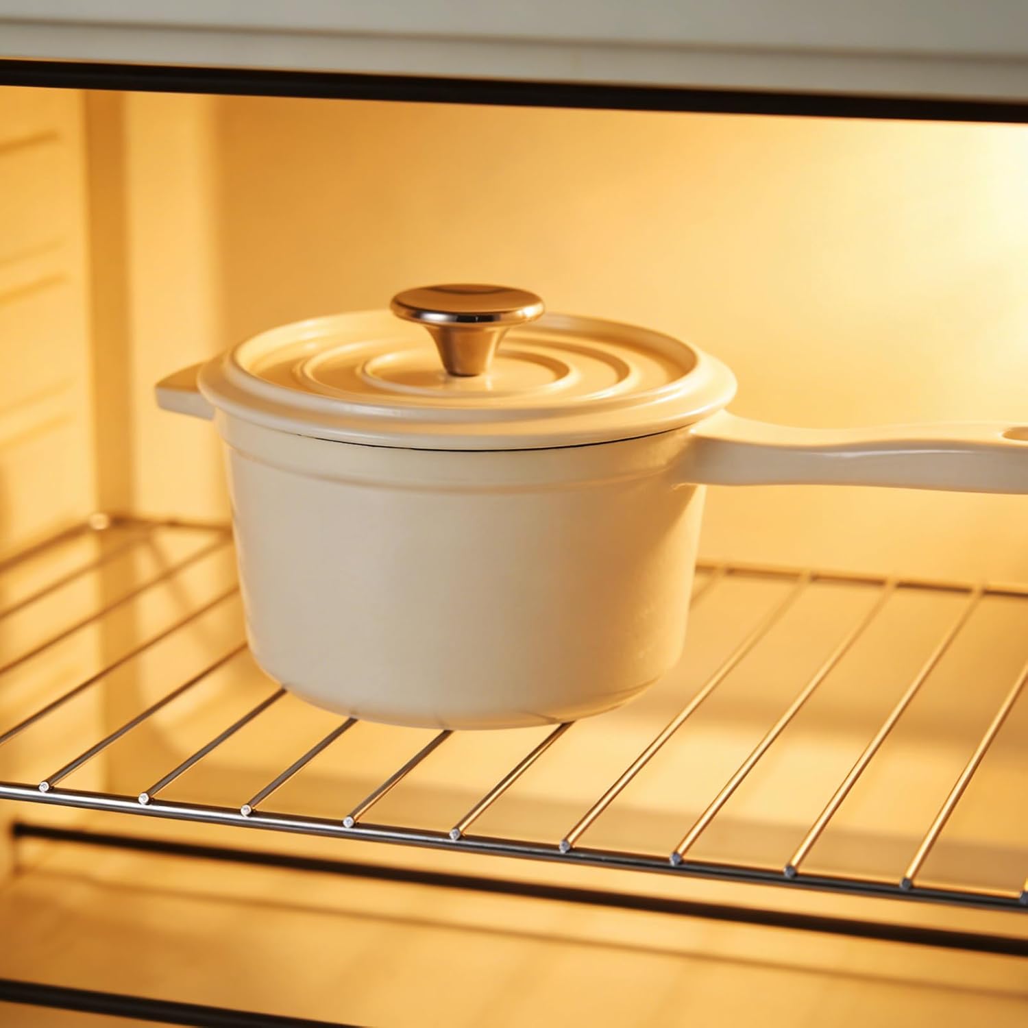 Enameled Cast Iron Sauce Pan, 2 Quarts Round Sauce Pot with Lid, Mini Dutch Oven Enamel Saucepan for Cooking Pasta Sauce, Marinate, Simmer, Refrigerate and Serve, Multiple Colors Available