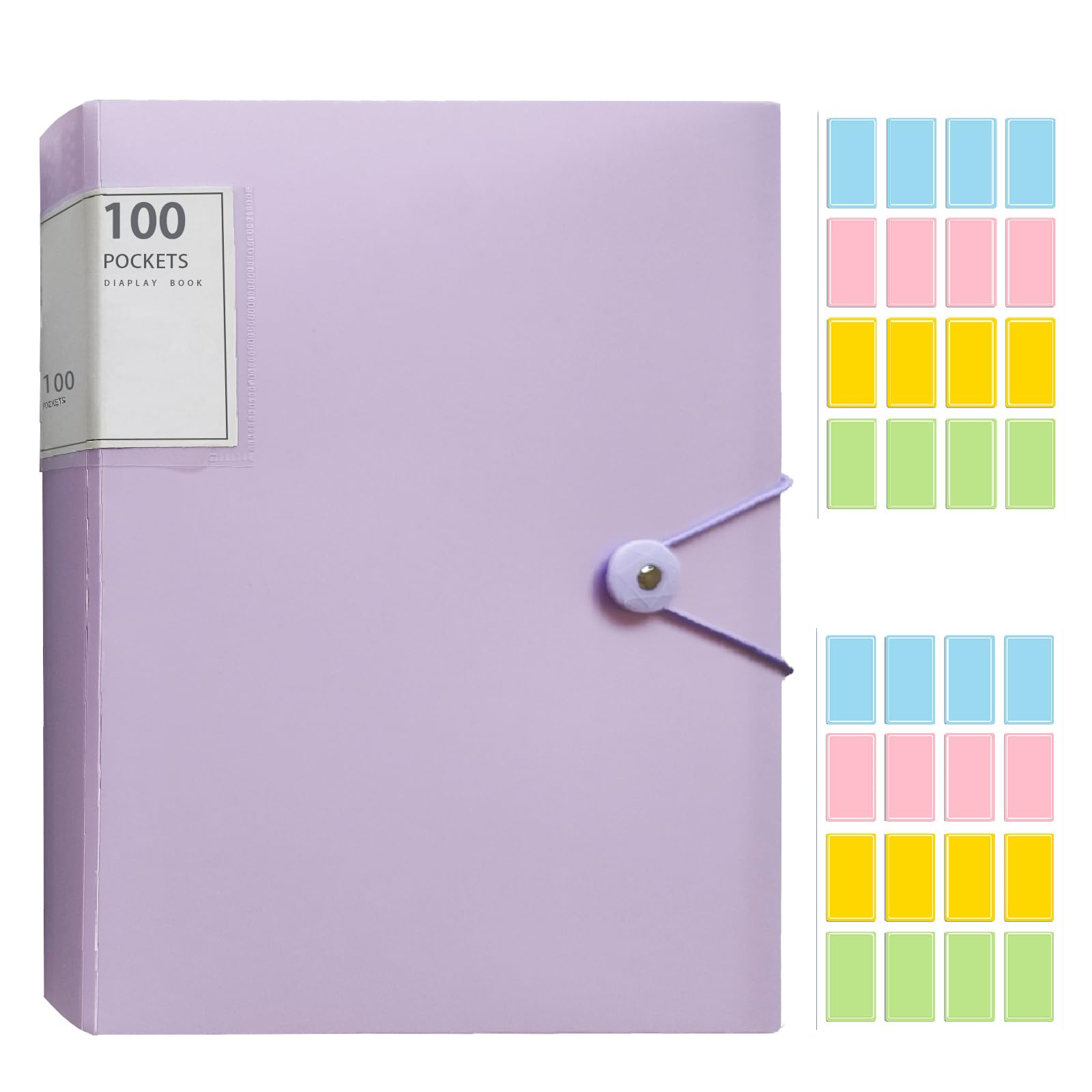 100 Pocket A4 Display Folders,Display Folder with Plastic Sleeves Display Book Folders with Buckle A4 Presentation Folder Organized Document Storage for School and Office(Purple)