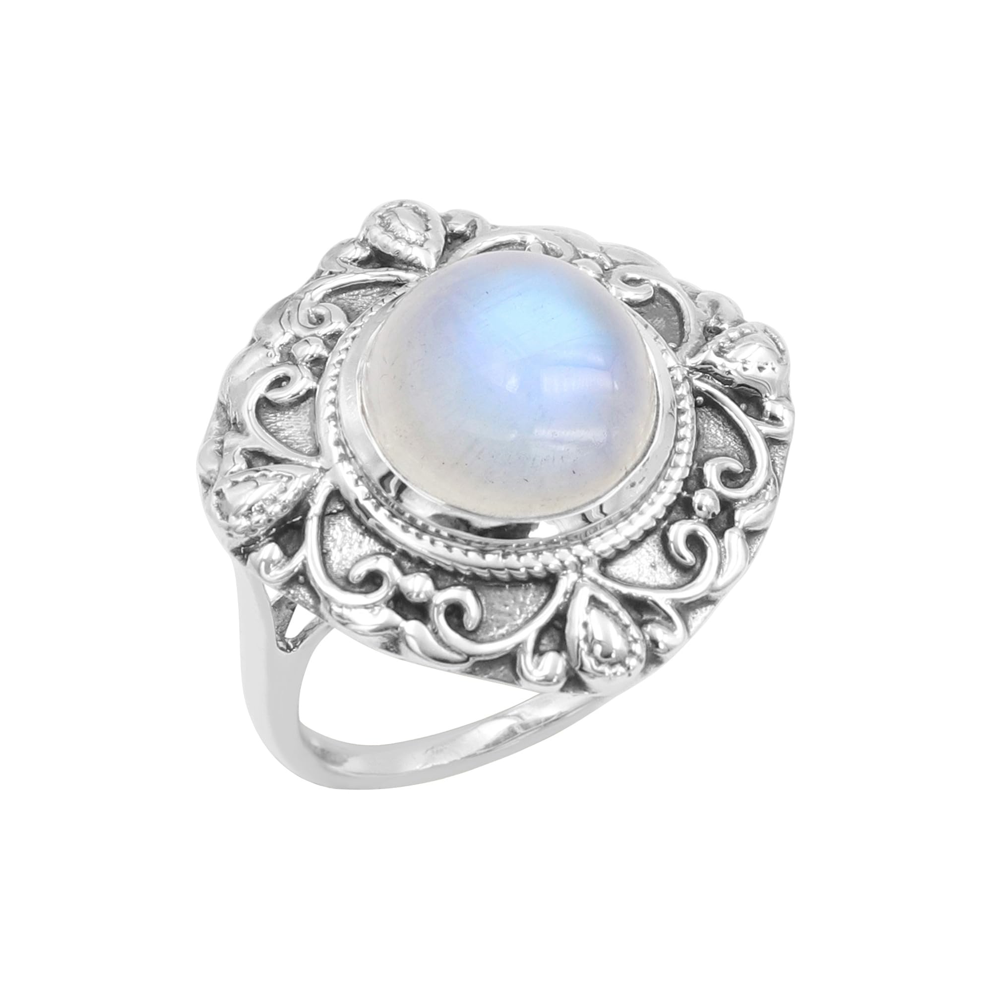 Bague Pierre de Lune Argent 925 Éclat Durable Anti-Ternissement Taille US 9.5 - 8