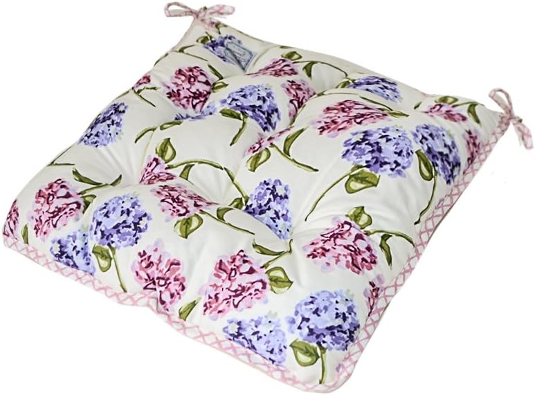Provence Soft 100 Cotton Floral Chair Cushion with Ties