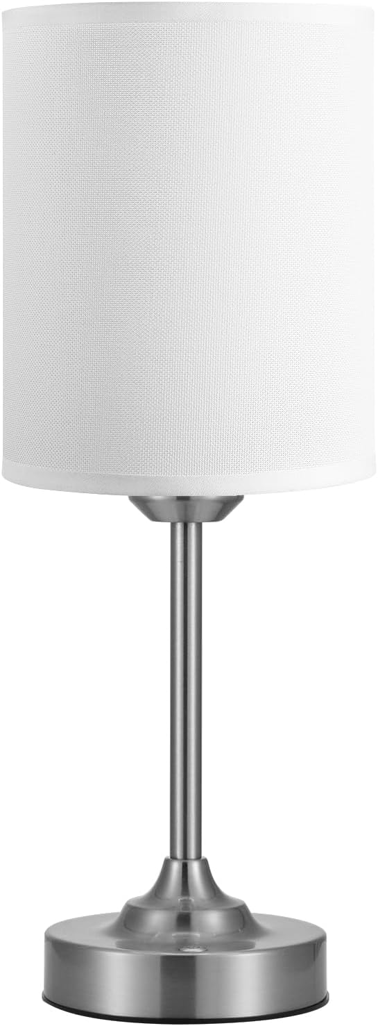 Touch Control Cordlss Table Lamp, USB-C Rechargeable Lamp with Stepless Dimming, 4000mAh Battery Operated Bedside Lamp for Bedroom, Living Room, Night Light & Emergency Lighting, Silver, 1 Pack 1 Pack Silver
