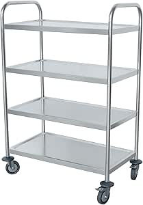 Carrello Portavivande 5 Ripiani In Acciaio Inox - Capacità 250 Kg, Ruote Con Freni - Foto 7