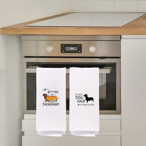 Miniatura 3 de Juego de 4 paños de cocina de Corgi de dibujos animados de 24 x 16 pulgadas, divertidos paños de mano decorativos para dormitorio, cocina, baño,