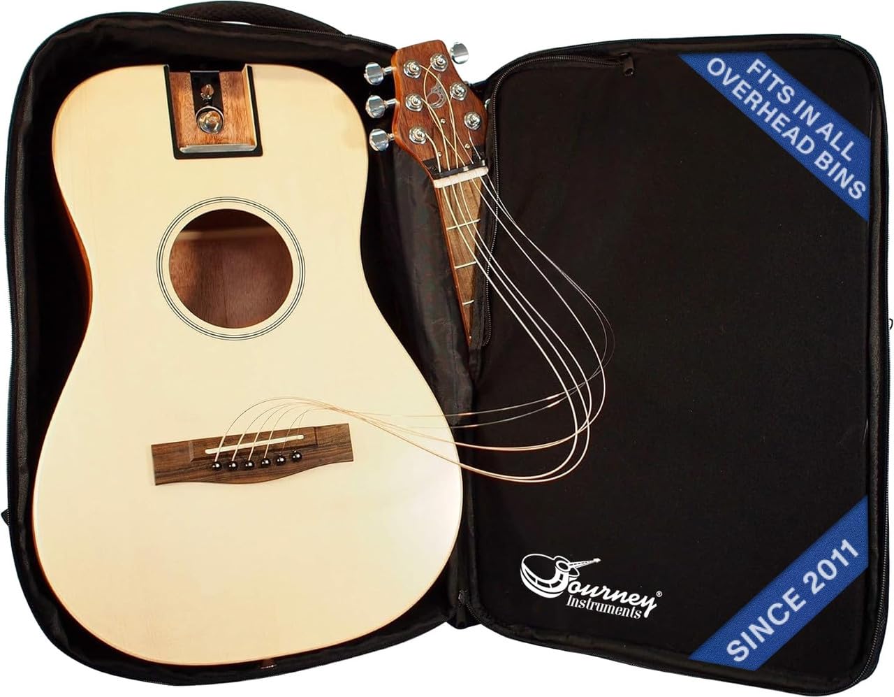 Journey Instruments PJ410NE Puddle Jumper Travel Guitar – Solid Sitka Spruce, African Mahogany, Removable Neck, 23 Inch Scale, Includes Premium EP001K Passive Pickup with German Piezo Elements