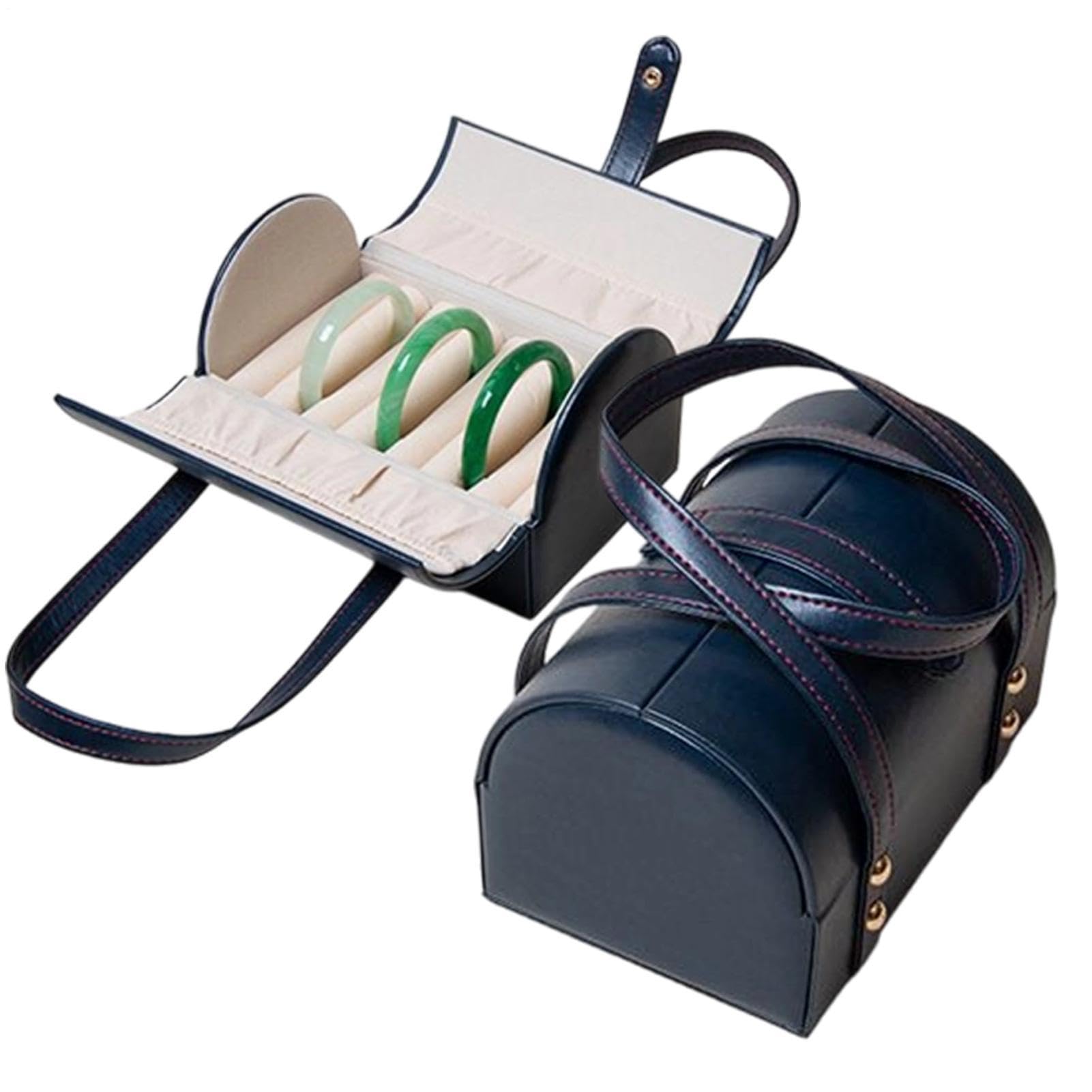 Caja de viaje portátil para pulseras y joyas con diseño compacto en PU para maletas y tocador