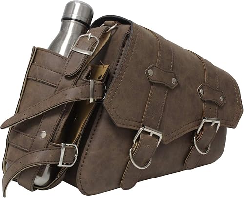 Miniatura 7 de KYN Bolsa universal para motocicleta izquierda + derecha para sillín impermeable, bolsa de equipaje, bolsa de cuero triangular para Harley Sportster