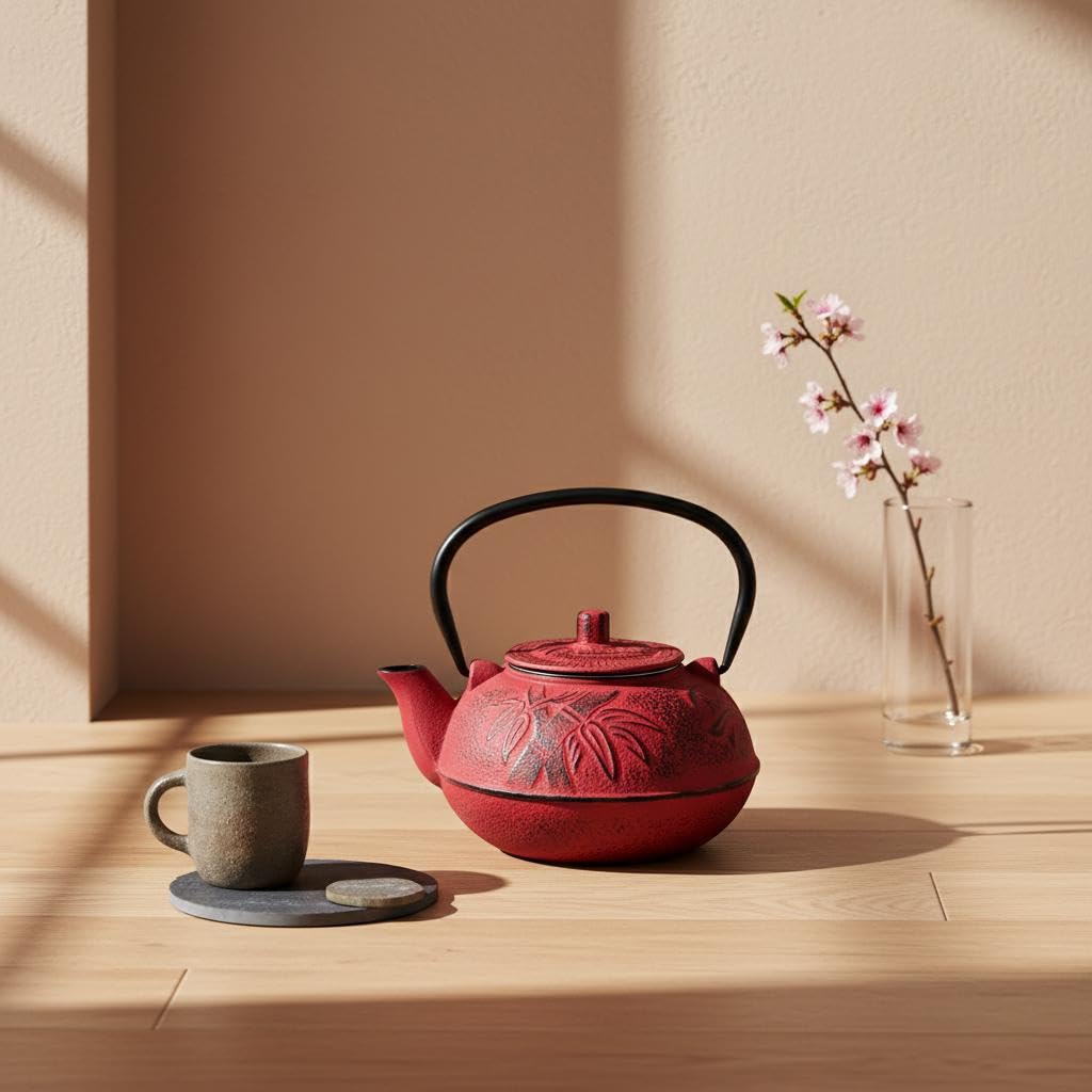 Tetera de Hierro Colado 0,6L - Estilo Oriental para Decoración
