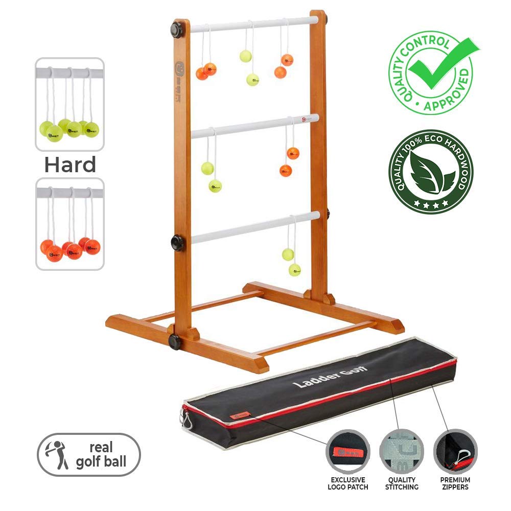 Profi Leitergolf, Laddergolf von Ubergames Qualität Spiele - In Luxus TrageTasche - hartholz, harte golf Bolas - Echte Golfballe mit Tau - Model 2021 Komplett