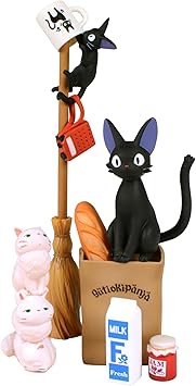Ensky - Kikis Delivery Service - Jiji Nosechara Assortment Stacking Figure, Studio Ghibli via Bandai Official Merchandise