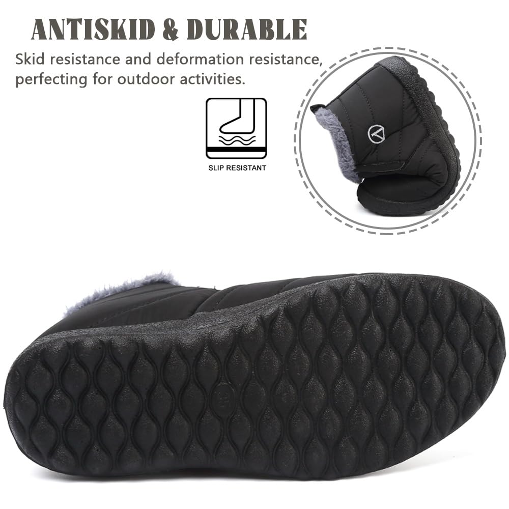 Bottes de Neige Fille Bottes Hiver Doublée De Fourrure Chaud Bottes Imperméable Confort Bottines Garçon Extérieur Antidérapant Chaussures de Marche