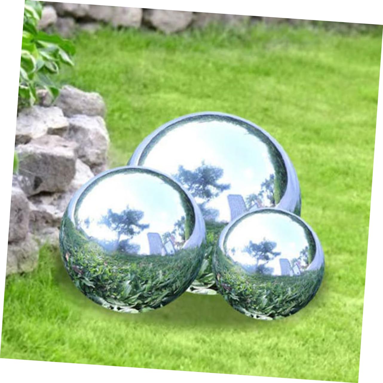 Abaodam Sfera Da Giardino Lucida Sfera Riflettente Da Giardino Ornamento Decorativo in Acciaio Inossidabile Per Esterni Adatto Cortili e Aree Verdi