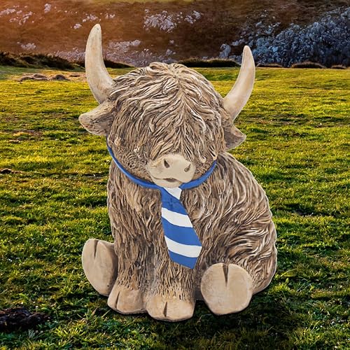Lesser & Pavey Happy Highland, Highland Cow Tie Figurines Statues For Home Decor - Image 2