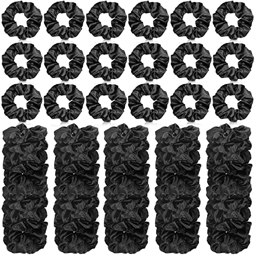 Élastiques soie cheveux lot 80 chouchous satin noir fille