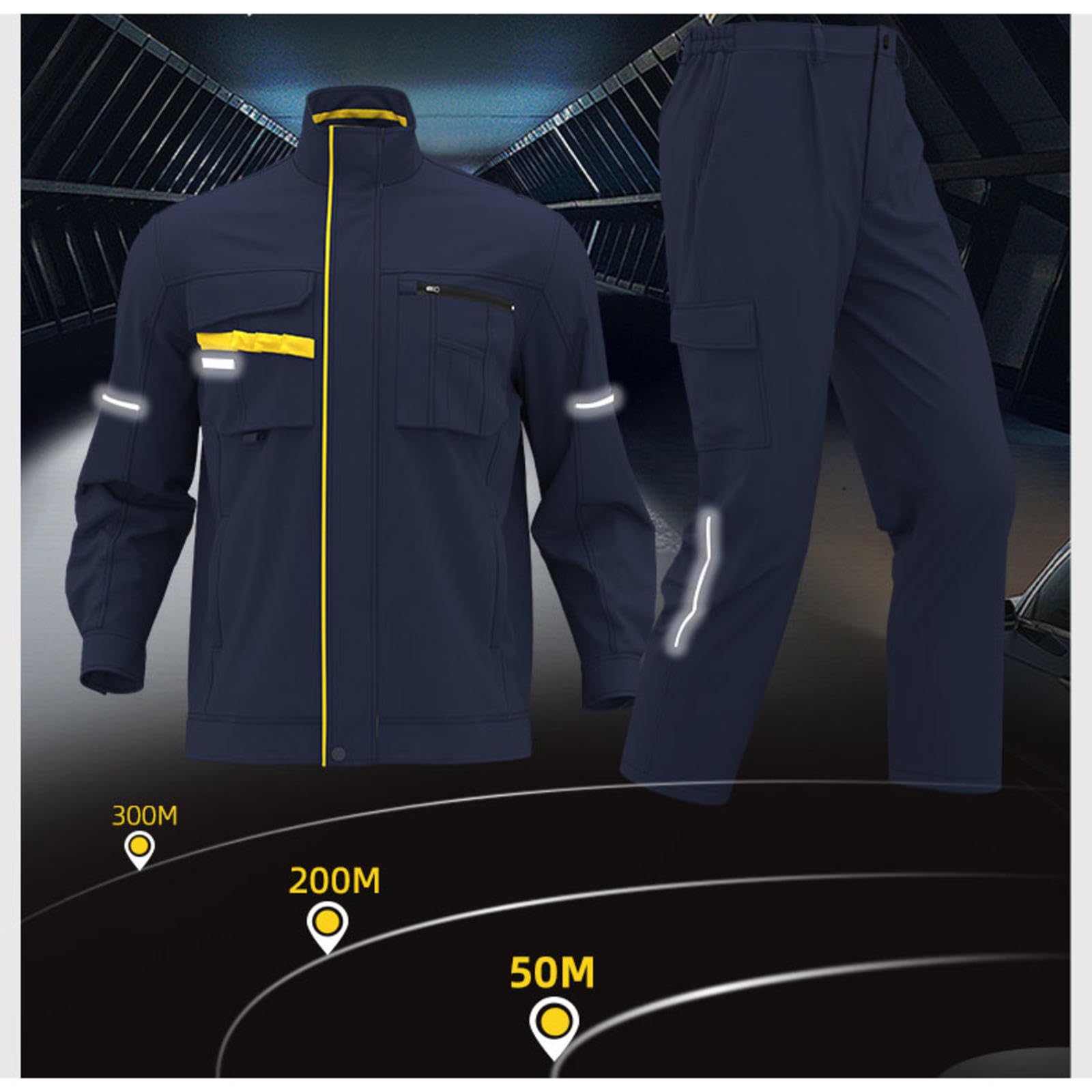 Honghuang Abbigliamento da Lavoro Multitasche Riflettente Personalizzato Logo Riparatore di Fabbrica Divise da Lavoro per Officina Personalizzata Giacca Cappotto e Pantalone