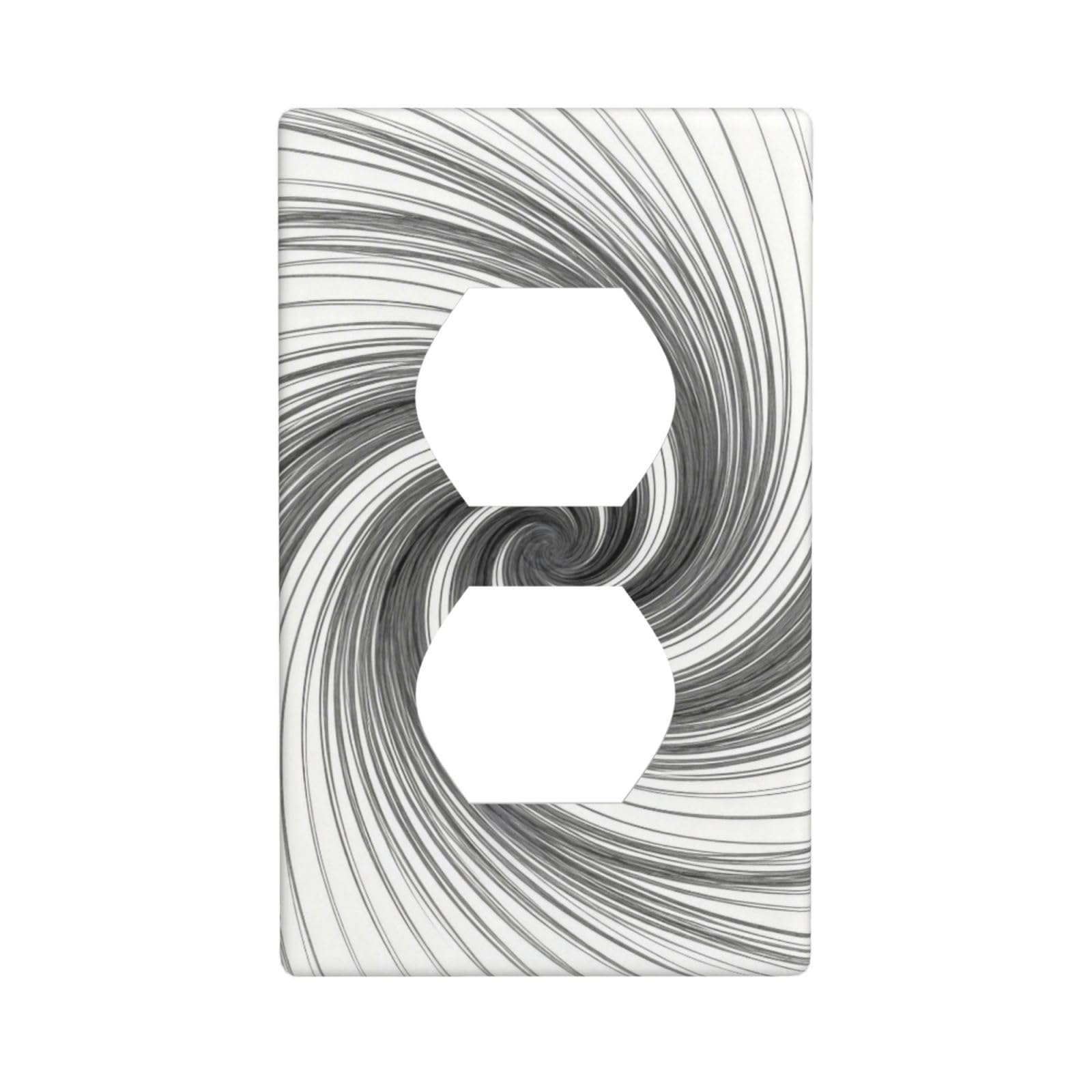 Spiral Line Art Decorative Switch Plate Cover-Unbreakable Polycarbonate Wall Plate for Home Office, 1 Gang with Screws