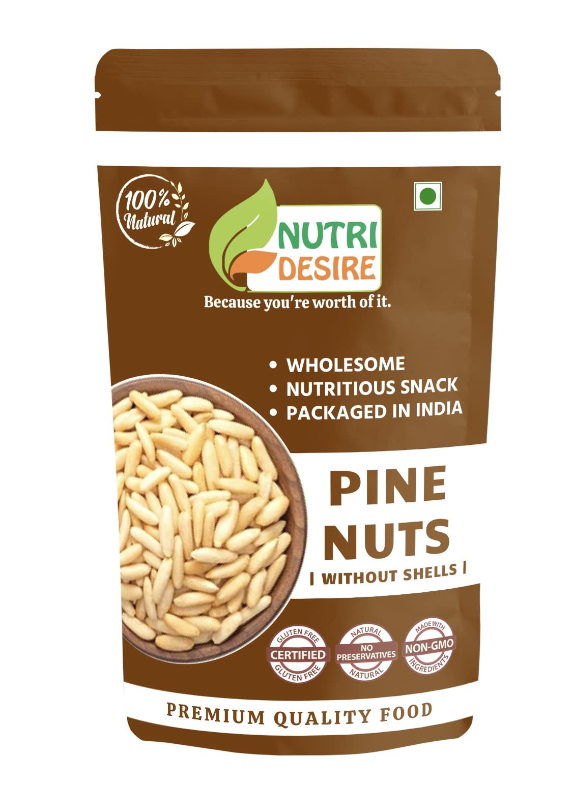 Nutri Desire - Chilgoza Pine Nuts Chilgoza GiriChilgoja Seeds |Pine Seeds Jumbo Size (Pine Nuts, 100)