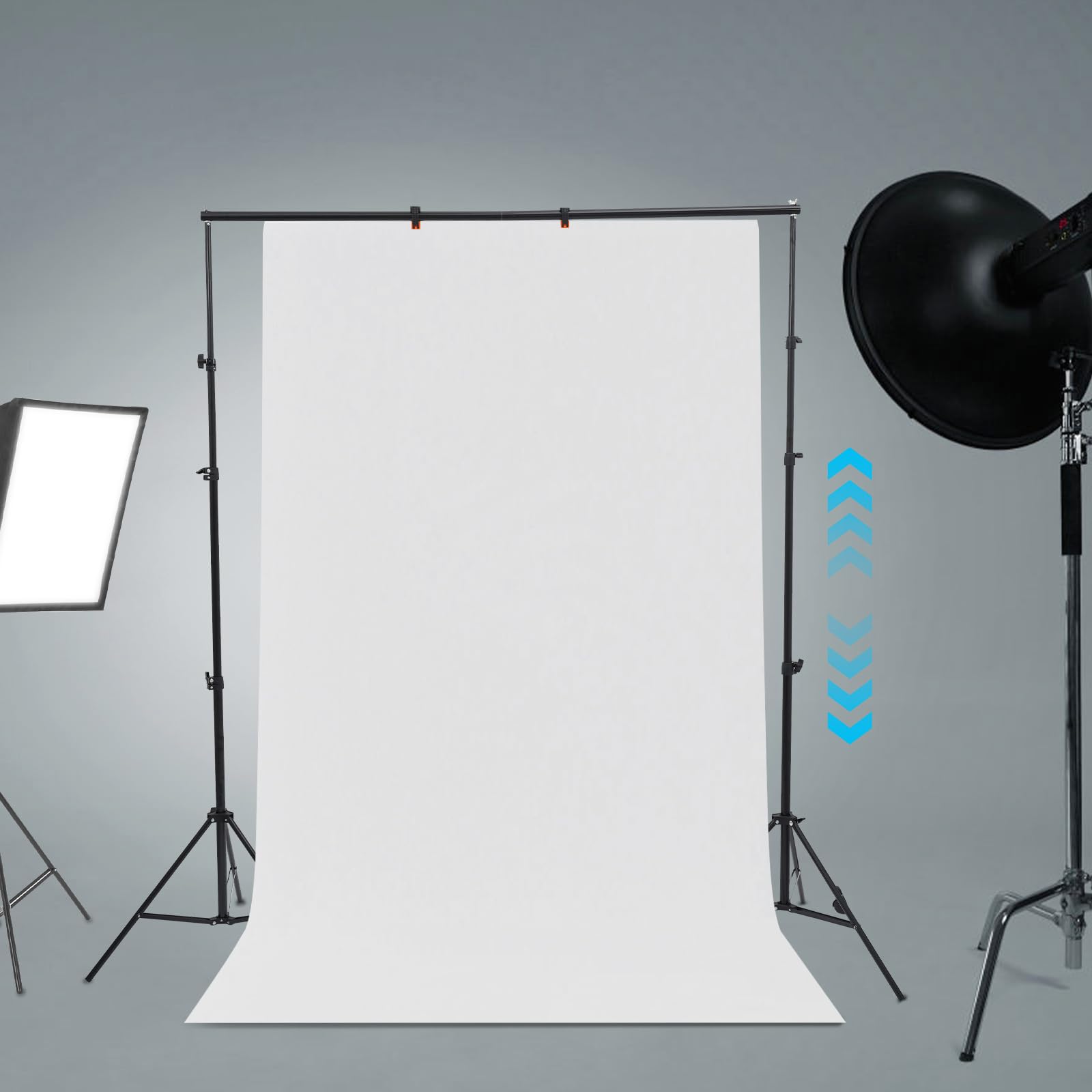 Supporto per sfondo fotografico, altezza 2,8 m, sistema di sfondo regolabile con 4 morsetti per fotografia