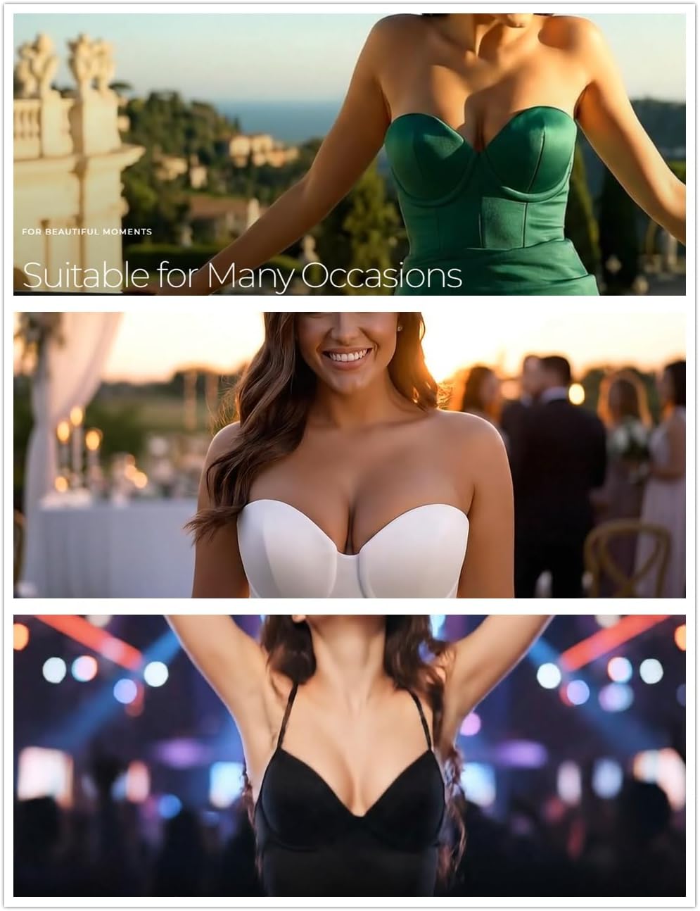 Hey U Sticky Bra Double Clasp Adhesive Bra Invisible Push Up Lift Bra Stronger Push Up Effect