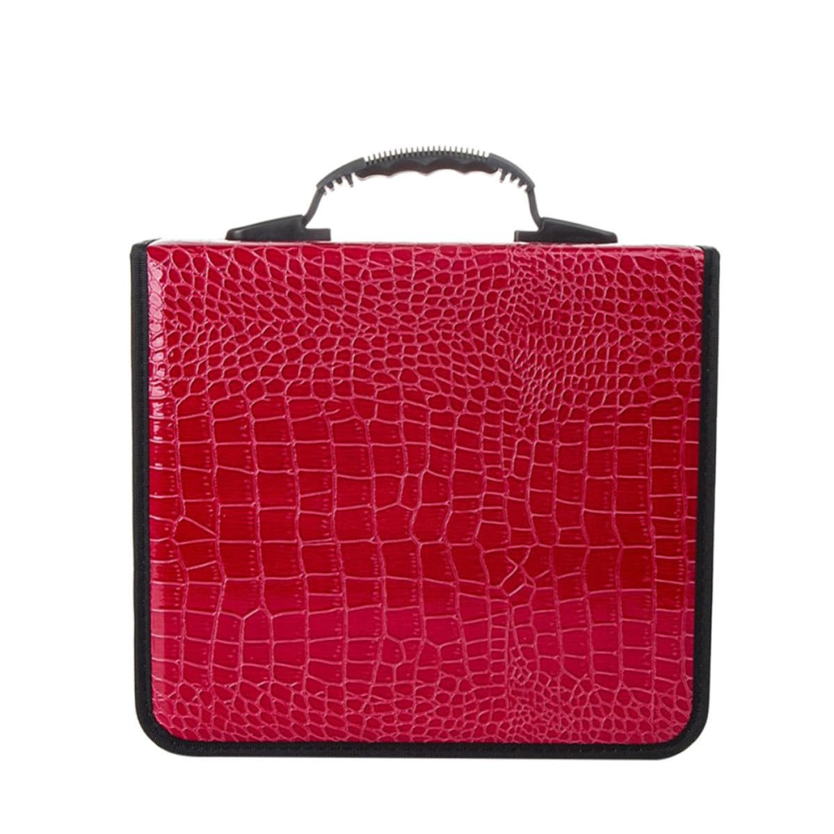 TEHAUX 2 Pezzi CD Bag CD Zipper Bag in Pu Rosso, capacità 400 CD/Dvd, Manico Comodo, Grande capacità, per Casa e Auto, Organizer per Dischi