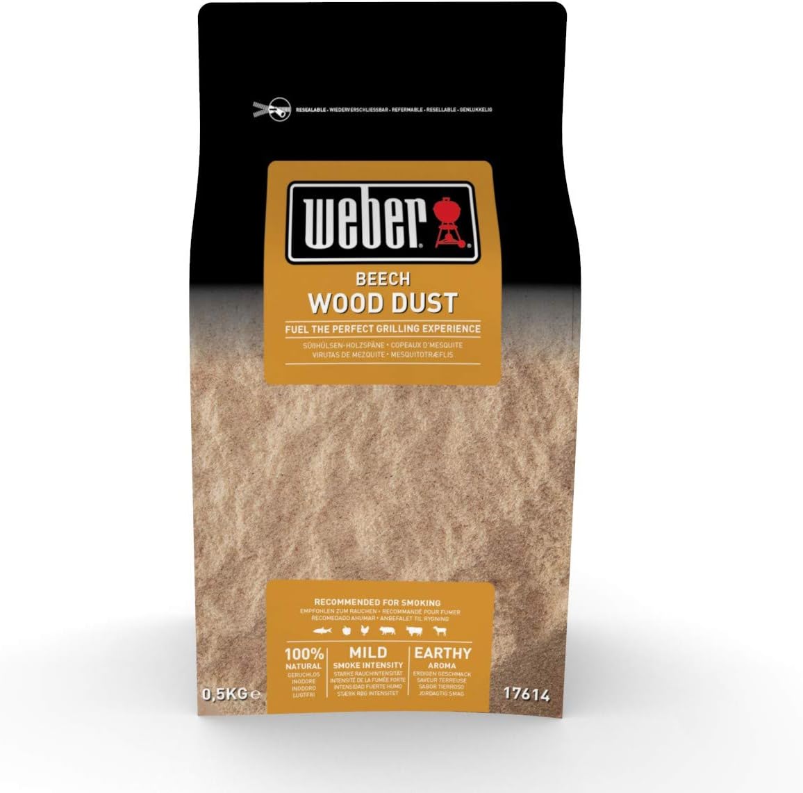 Weber Beech Smoking Dust/BBQ Accessory, Natural Wood Dust for Barbecue Cold Smoking, Smoky Flavour with Mild Smoke Intensity, 0.5 kg