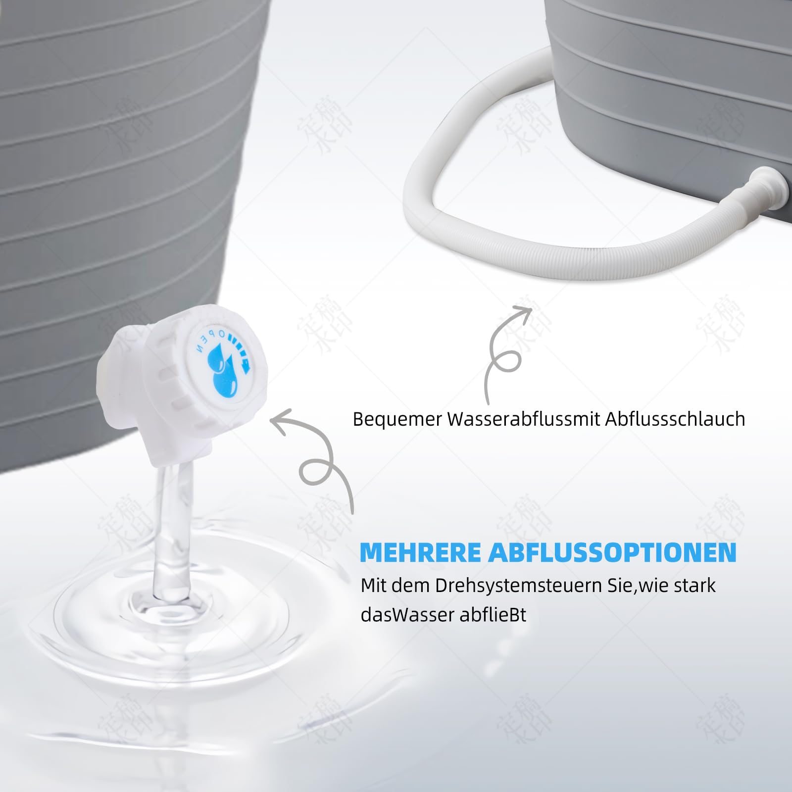 Mobile Badewanne für Erwachsene XL, Ideal für das kleines Badezimmer, 123 * 55.5 * 63cm, Stylisch und Stimmungsvoll (Weiss mit graue Kissen)